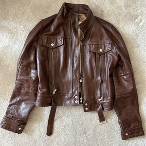 Real Italian leather brown jacket - effeti moda